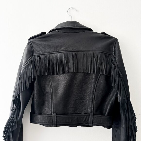Cleobella Fringe 100% Sheep Genuine Leather Jacket - Picture 4 of 6